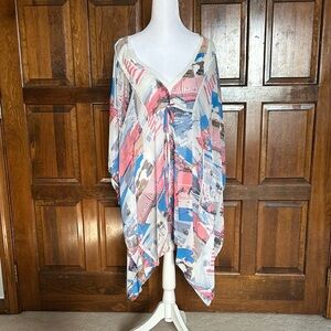 White House Black Market WHBM Women’s One Size Chiffon Caftan Swim Cover Up